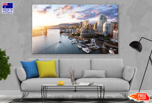 Downtown Vancouver and Burrard Bridge Print 100% Australian Made