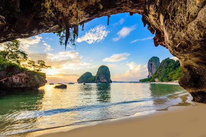 Phra Nang Cave Beach Sunset View Photograph Print 100% Australian Made