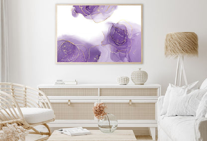 Purple Ink & Gold Lines Abstract Design Home Decor Premium Quality Poster Print Choose Your Sizes