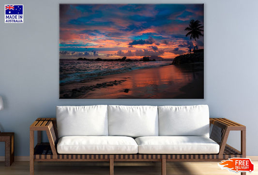 Sea & Red Sky Sunset Photograph Print 100% Australian Made