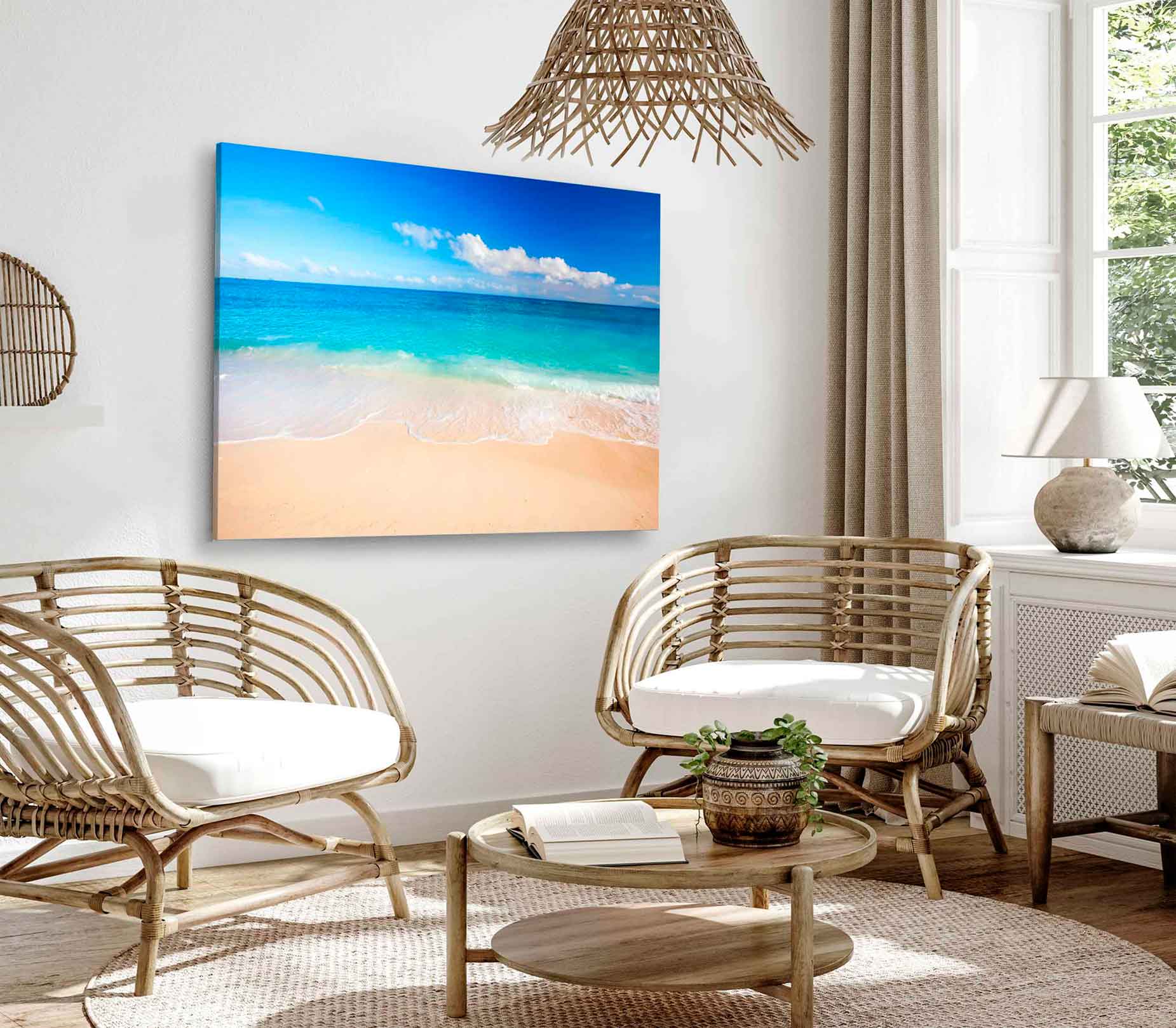 Bella Home Beautiful Beach & Tropical Sea Print Canvas Ready to hang