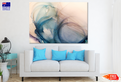 Brown Blue & Gold Abstract Design Print 100% Australian Made