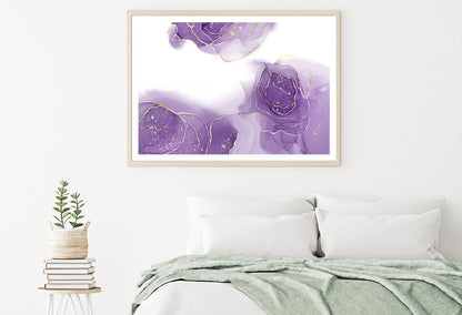 Purple Ink & Gold Lines Abstract Design Home Decor Premium Quality Poster Print Choose Your Sizes