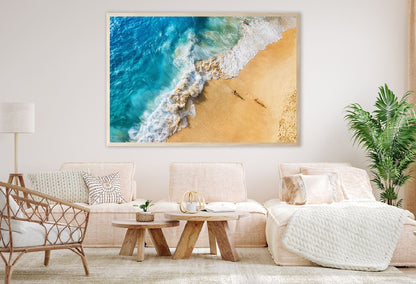 Azure Sea & People Aerial View Photograph Home Decor Premium Quality Poster Print Choose Your Sizes