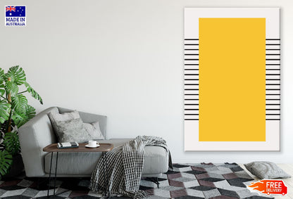 Yellow Square Line Art Abstract Design Print 100% Australian Made