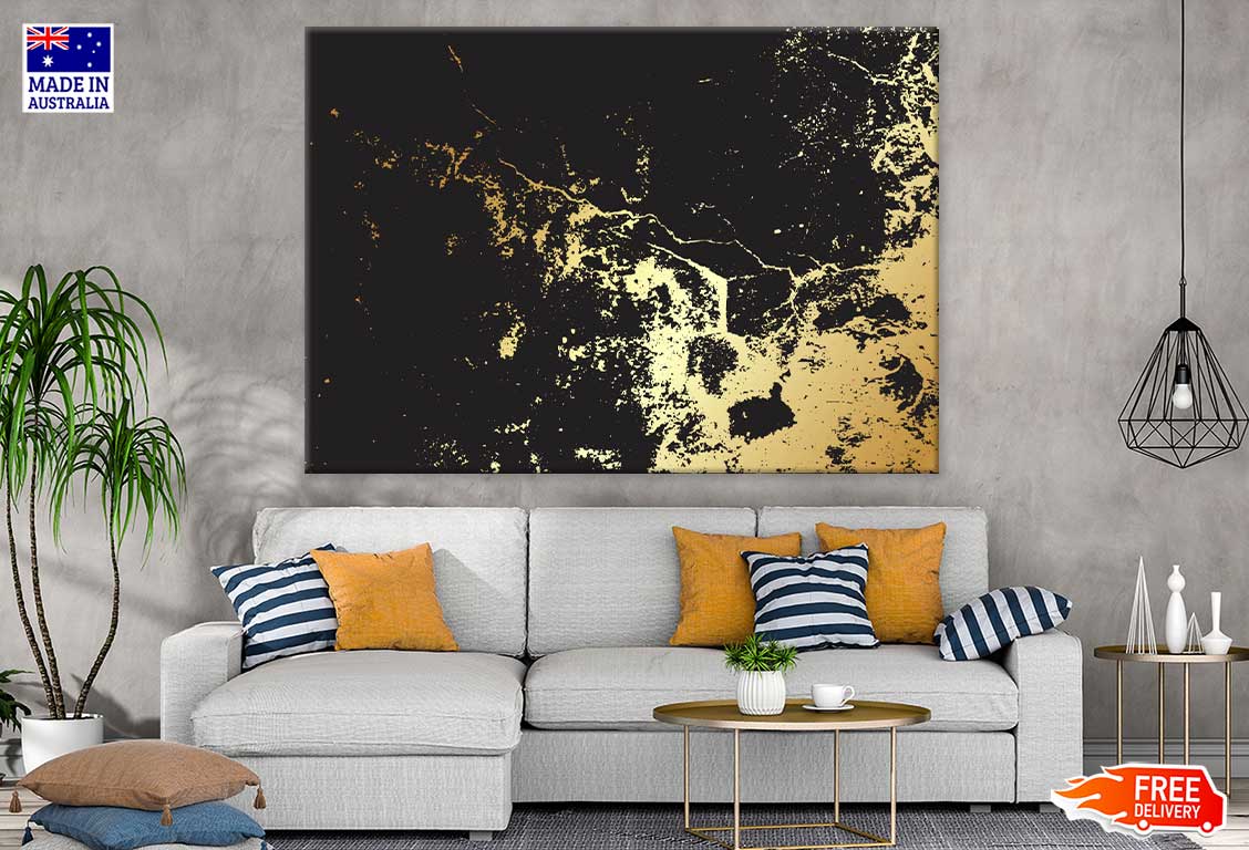 Black Gold Abstract Design Print 100% Australian Made