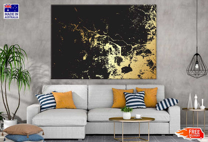 Black Gold Abstract Design Print 100% Australian Made