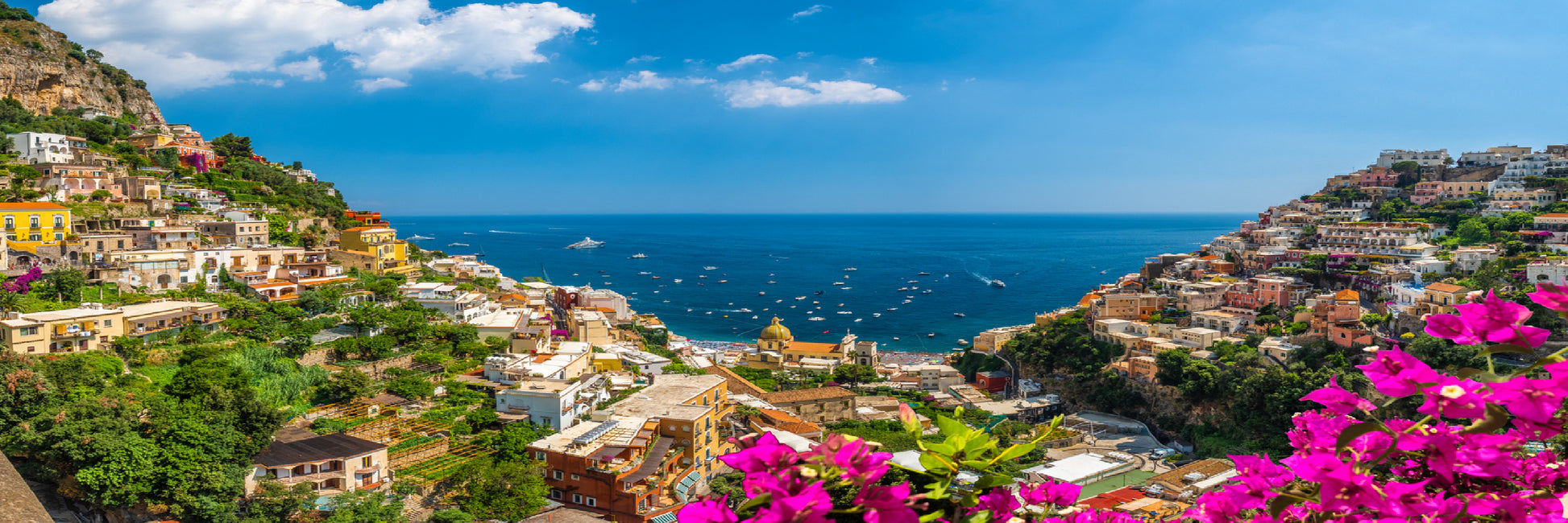 Panoramic Canvas Amalfi Coast View Photograph Italy High Quality 100% Australian Made Wall Canvas Print Ready to Hang