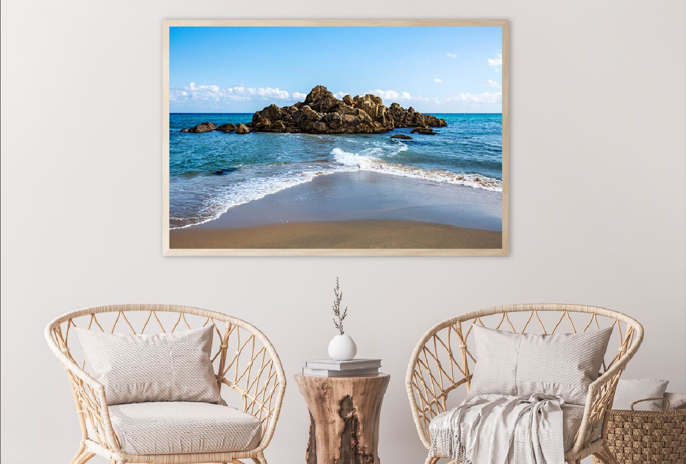 Sol Beach Waves on Rocks View Photograph Home Decor Premium Quality Poster Print Choose Your Sizes
