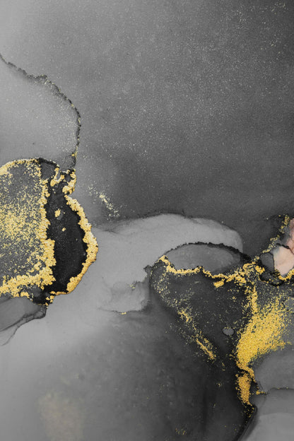 Dark Gold & Black Abstract Design Home Decor Premium Quality Poster Print Choose Your Sizes