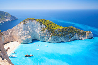 Bella Home Navagio Bay & Ship Wreck Beach Print Canvas Ready to hang