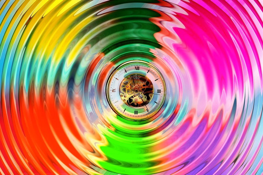 Colorful Digital Circles Abstract Design Print 100% Australian Made