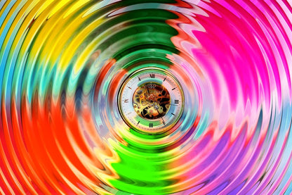 Colorful Digital Circles Abstract Design Print 100% Australian Made