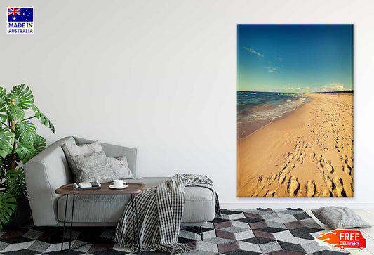 Baltic Beach with Footstep View Photograph Print 100% Australian Made