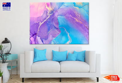 Purple Blue Pink & Gold Abstract Design Print 100% Australian Made