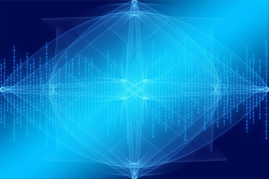 Digital Blue 3D Abstract Design Print 100% Australian Made