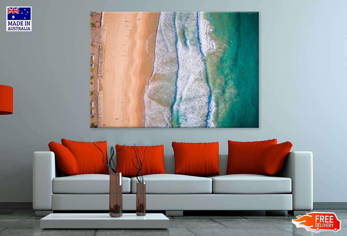 Aerial View of Sydney Beach Waves Photograph Print 100% Australian Made