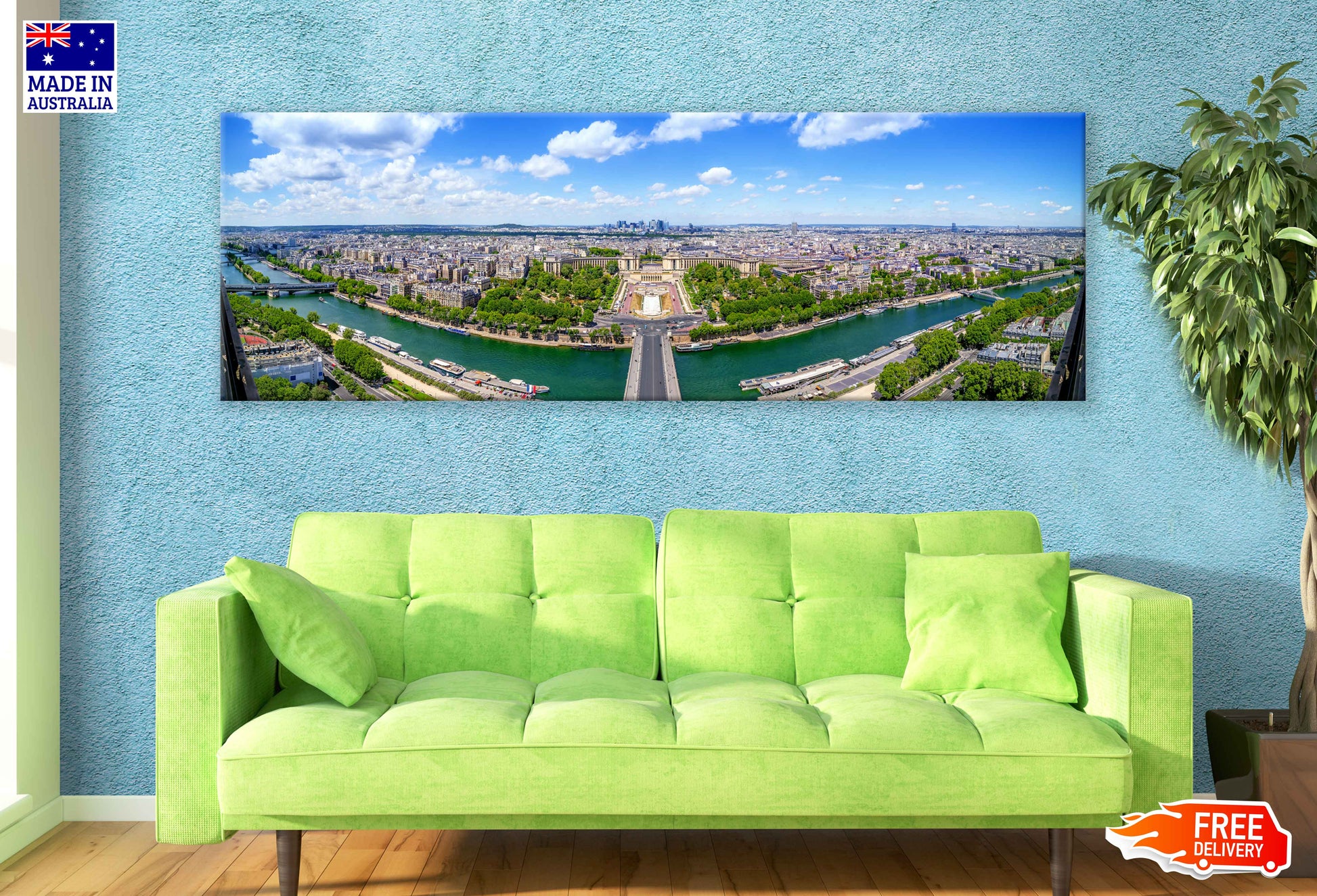 Panoramic Canvas Paris City Sky View High Quality 100% Australian Made Wall Canvas Print Ready to Hang