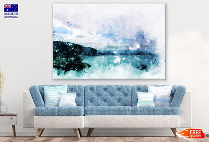 Lake & Mountains Abstract Design Print 100% Australian Made