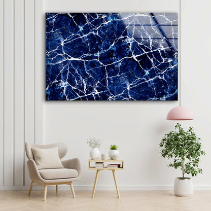 Blue & White Abstract Design Acrylic Glass Print Tempered Glass Wall Art 100% Made in Australia Ready to Hang