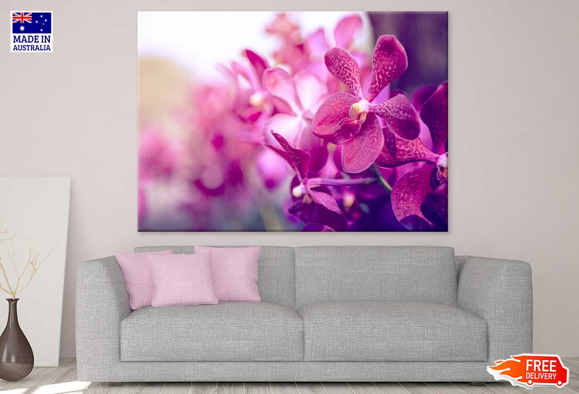Purple Orchid Flower Closeup View Painting Print 100% Australian Made