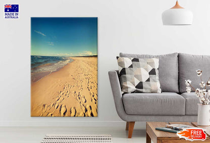 Baltic Beach with Footstep View Photograph Print 100% Australian Made