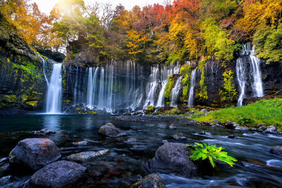 Shiraito Waterfall in Autumn Photograph Japan Print 100% Australian Made