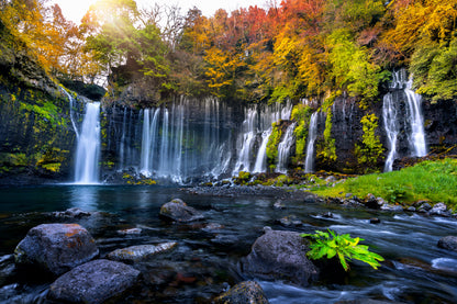 Shiraito Waterfall in Autumn Photograph Japan Print 100% Australian Made