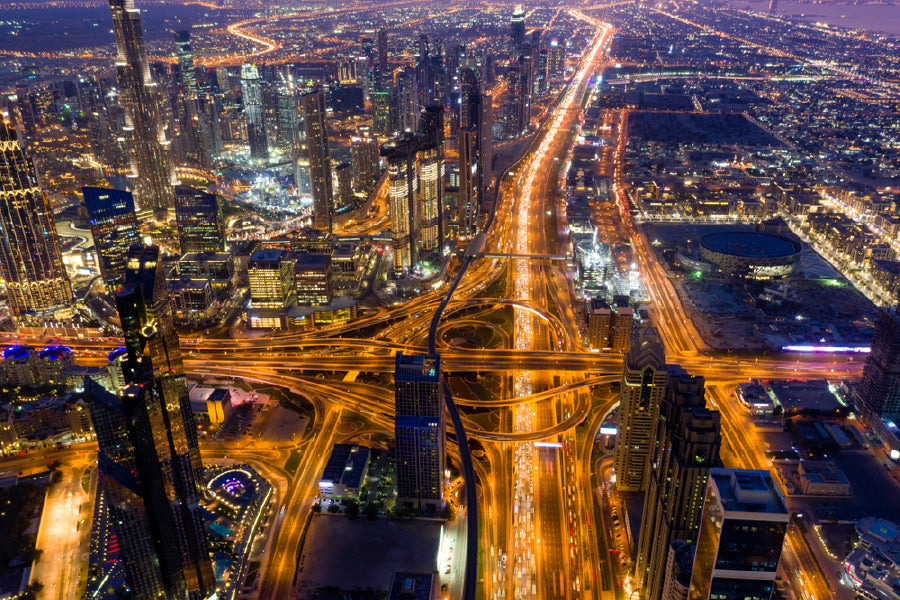 Downtown & Sheikh Zayed Road View Photograph Print 100% Australian Made