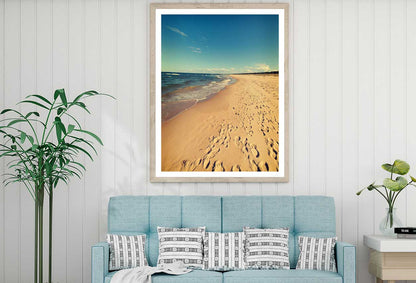 Baltic Beach with Footstep View Photograph Home Decor Premium Quality Poster Print Choose Your Sizes