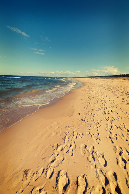 Baltic Beach with Footstep View Photograph Home Decor Premium Quality Poster Print Choose Your Sizes
