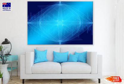 Digital Blue 3D Abstract Design Print 100% Australian Made