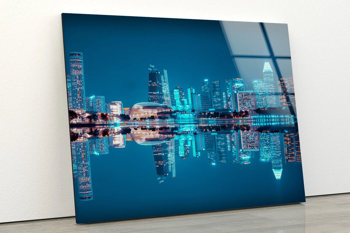 City Night Scenery Photograph Acrylic Glass Print Tempered Glass Wall Art 100% Made in Australia Ready to Hang