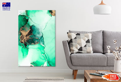 Green & Gold Marble Abstract Design Print 100% Australian Made
