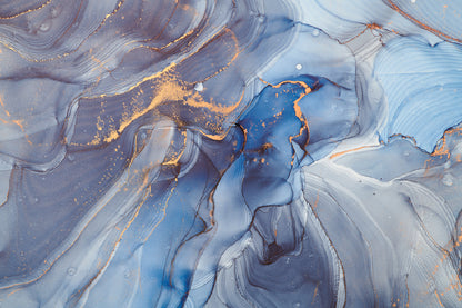 Grey Blue & Gold Abstract Design Home Decor Premium Quality Poster Print Choose Your Sizes