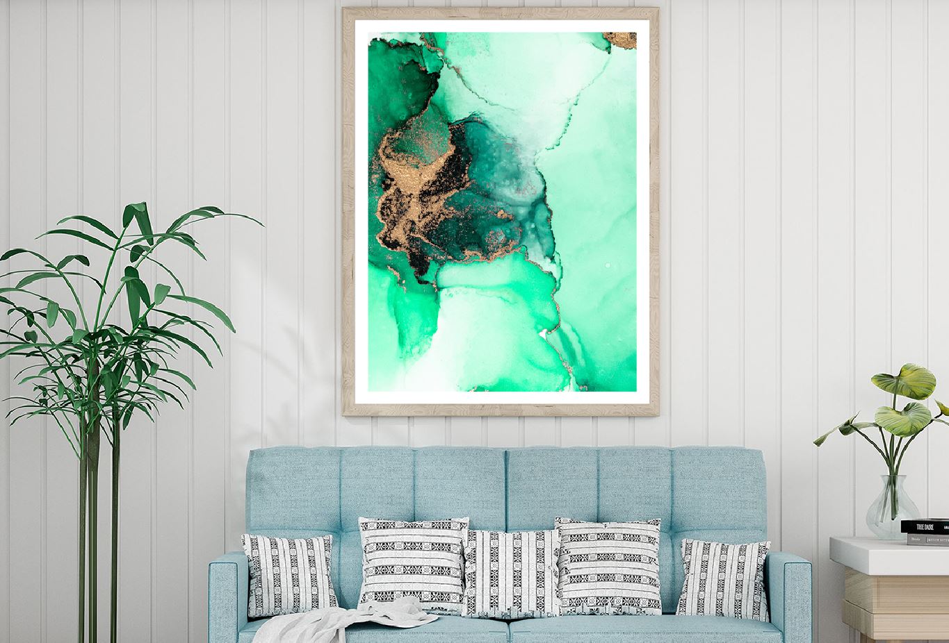 Green & Gold Marble Abstract Design Home Decor Premium Quality Poster Print Choose Your Sizes