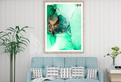 Green & Gold Marble Abstract Design Home Decor Premium Quality Poster Print Choose Your Sizes