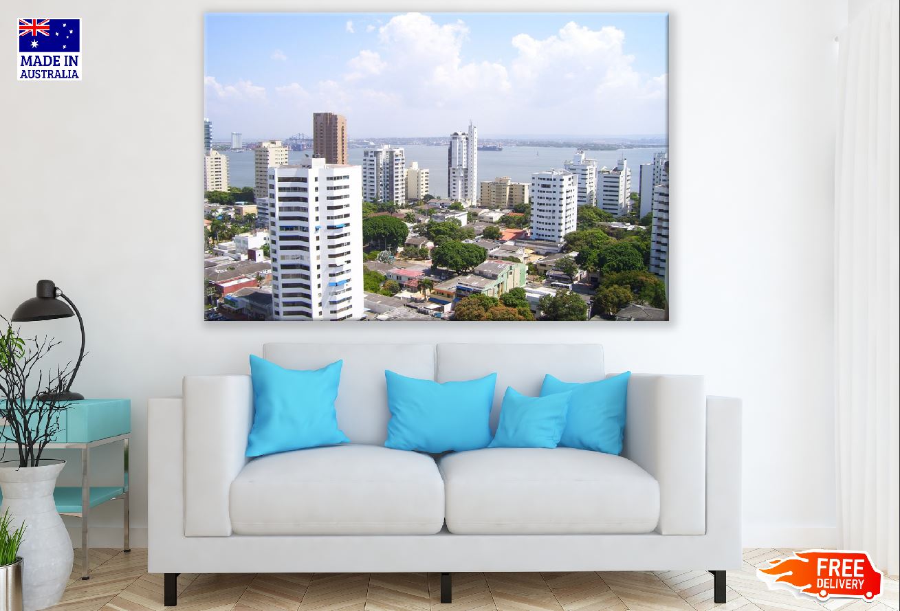 Cartagena Colombia Caribbean Aerial View Photograph Print 100% Australian Made