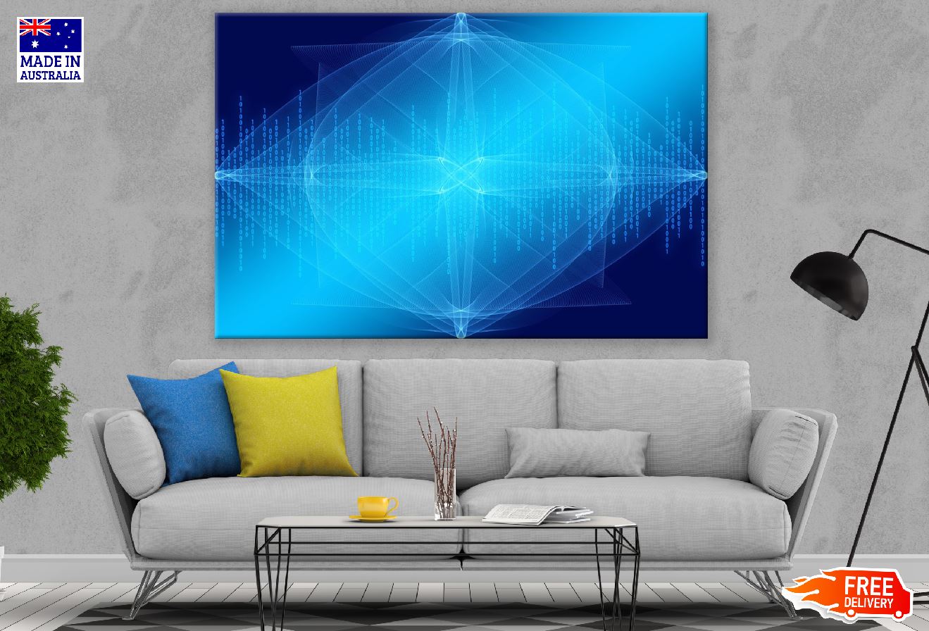 Digital Blue 3D Abstract Design Print 100% Australian Made