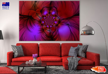 Red & Purple Dark Wave Abstract Design Print 100% Australian Made