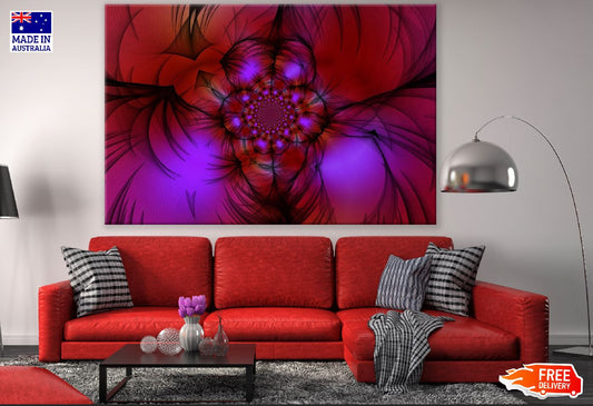 Red & Purple Dark Wave Abstract Design Print 100% Australian Made