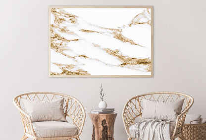 White Marble & Gold Abstract Design Home Decor Premium Quality Poster Print Choose Your Sizes