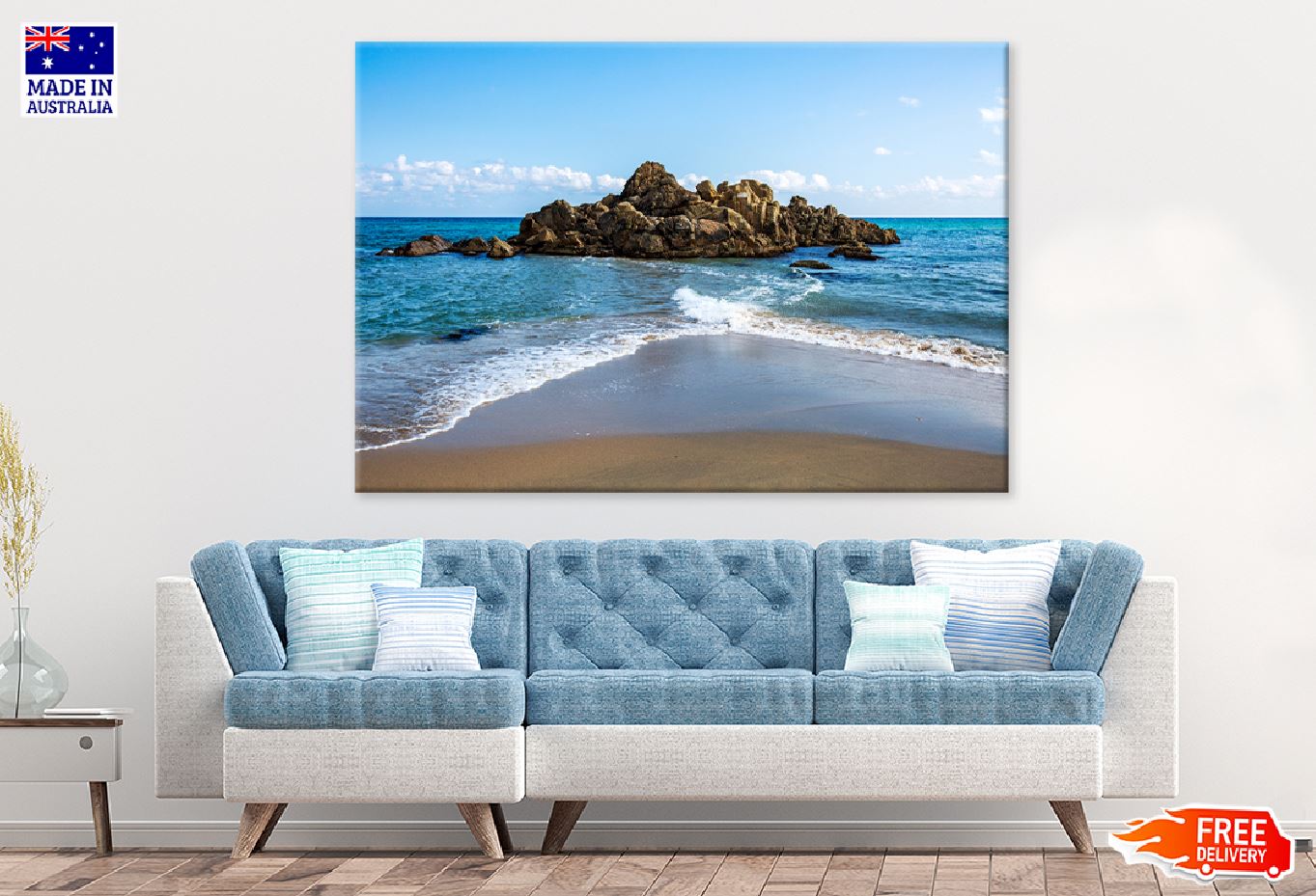 Sol Beach Waves on Rocks View Photograph Print 100% Australian Made