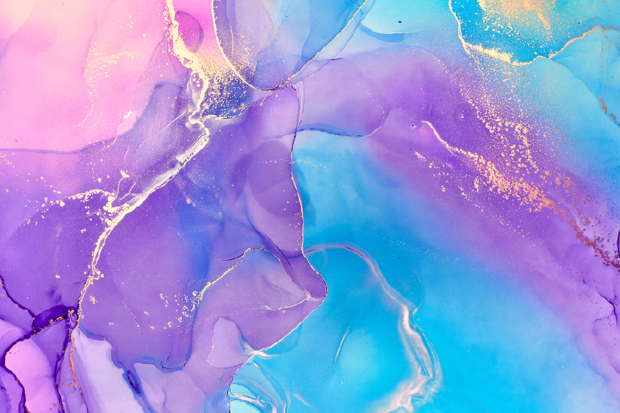 Purple Blue Pink & Gold Abstract Design Home Decor Premium Quality Poster Print Choose Your Sizes