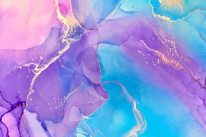 Purple Blue Pink & Gold Abstract Design Home Decor Premium Quality Poster Print Choose Your Sizes
