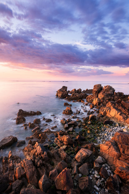 Rocky Seashore Cloudy Sunset View Photograph Home Decor Premium Quality Poster Print Choose Your Sizes