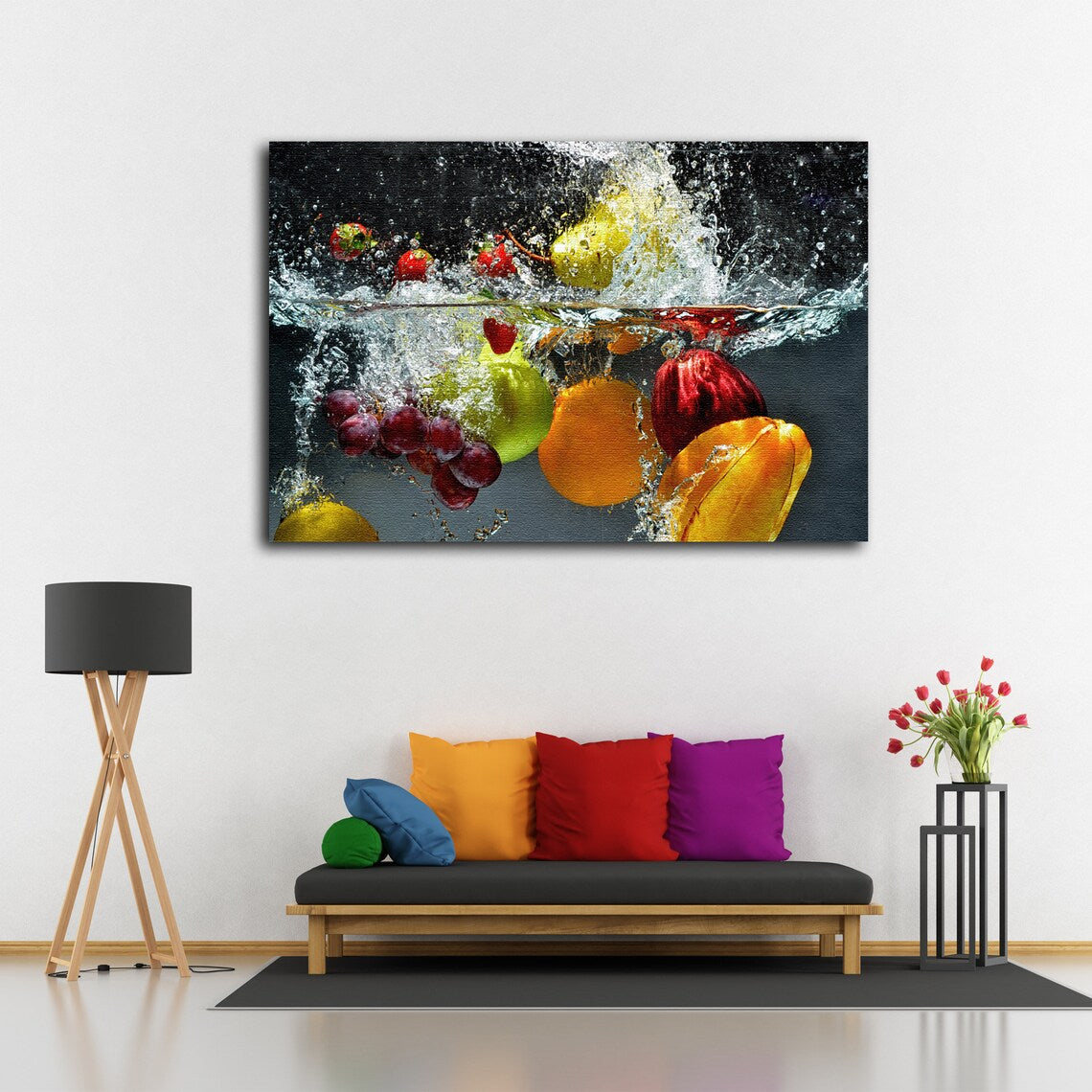 Fruits in Water Photograph Acrylic Glass Print Tempered Glass Wall Art 100% Made in Australia Ready to Hang