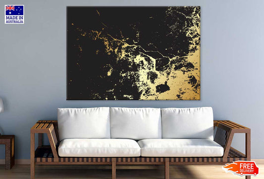 Black Gold Abstract Design Print 100% Australian Made