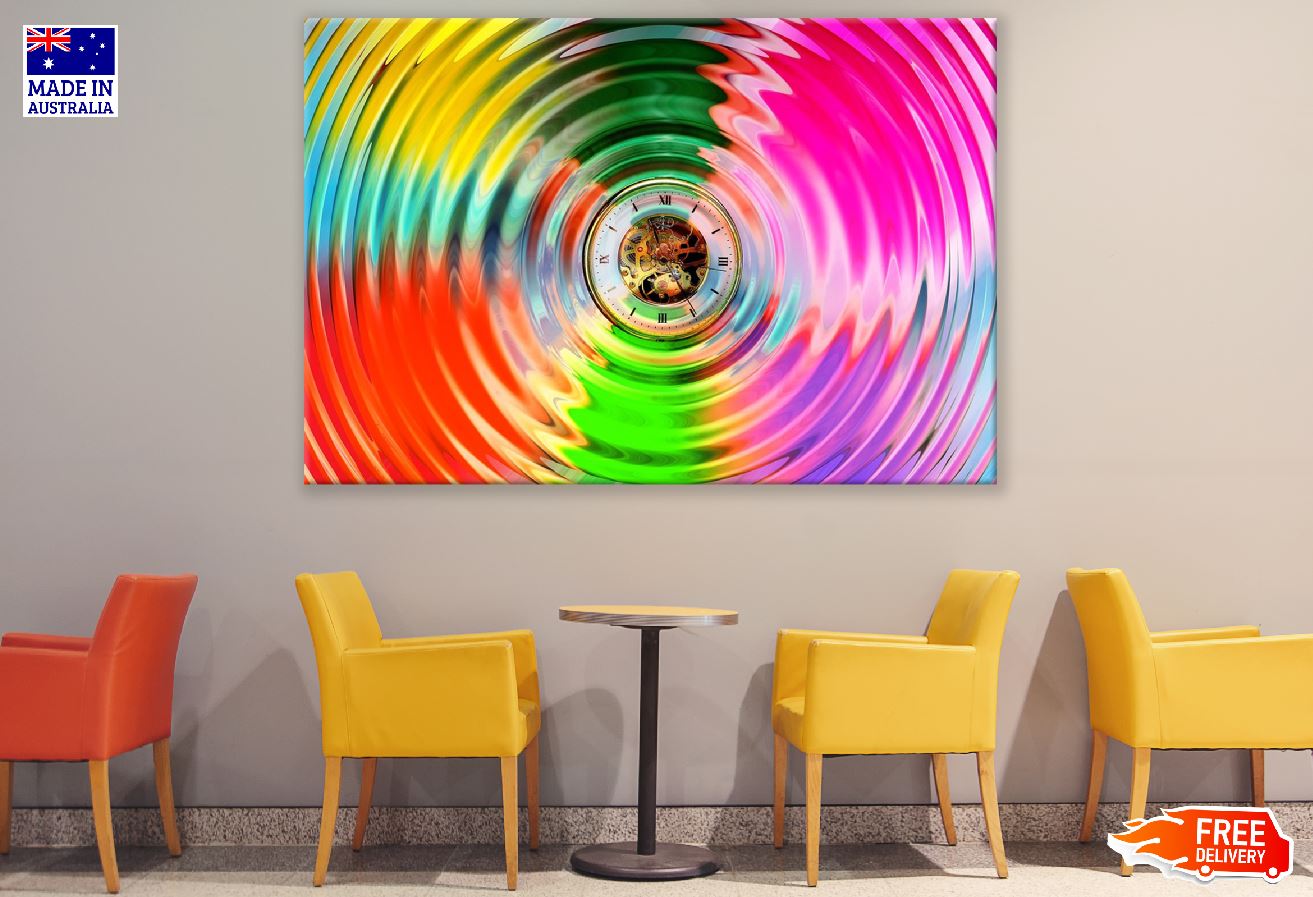 Colorful Digital Circles Abstract Design Print 100% Australian Made