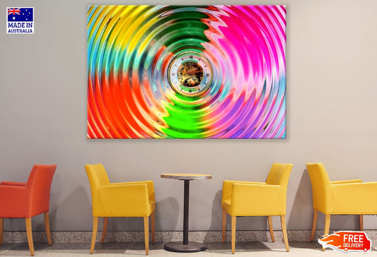 Colorful Digital Circles Abstract Design Print 100% Australian Made